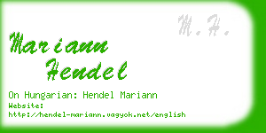 mariann hendel business card